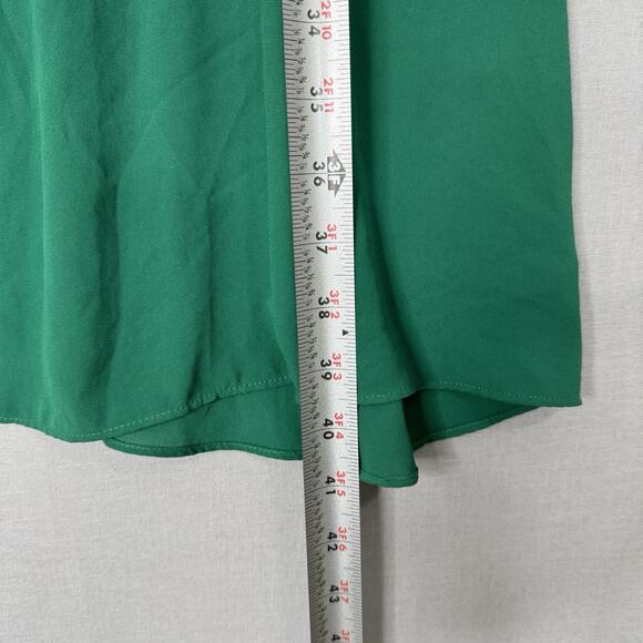 Maeve Anthro Womens Dress 4 Green Valparaiso Chiffon Tie Bow Front Career Preppy - Picture 4 of 16